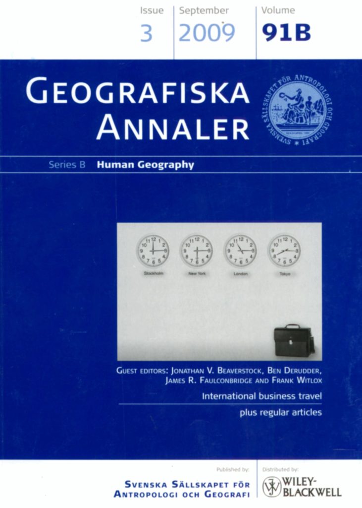 Cover of Geografiska Annaler: Series B Human Geography