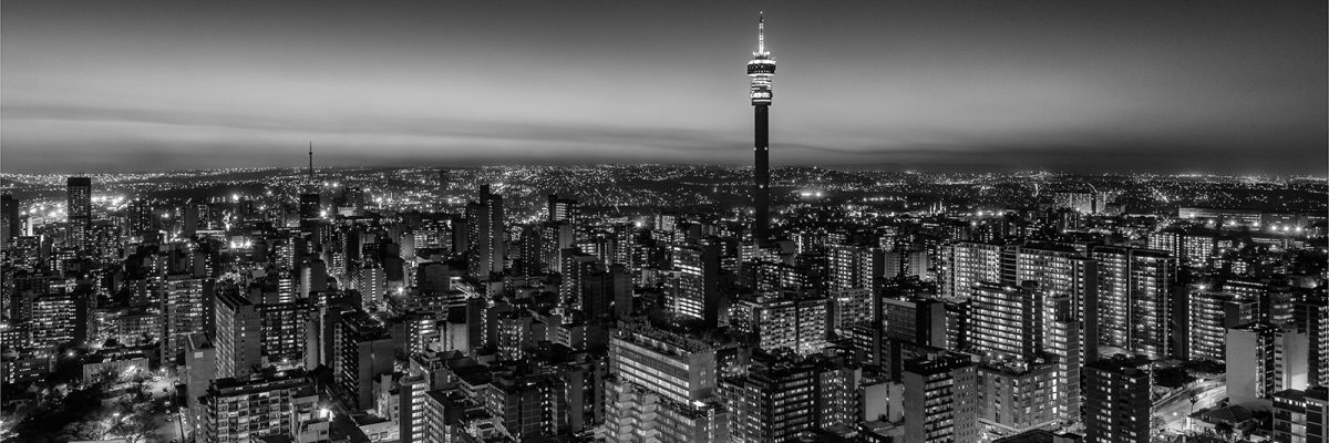 Johannesburg skyline at sunset