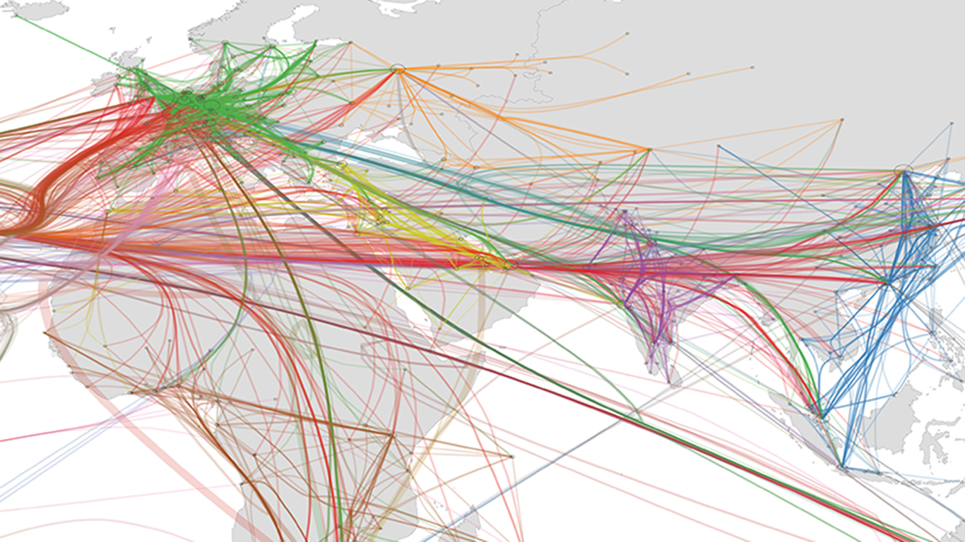 Extract from flow map of global inter-city relations