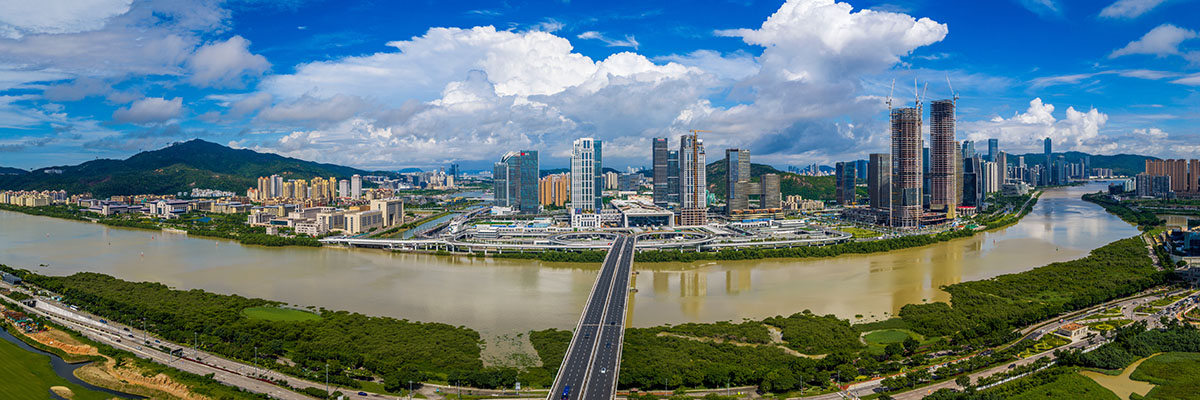 Aerial View of Hengqin at Day, Zhuhai, Guangdong, China
